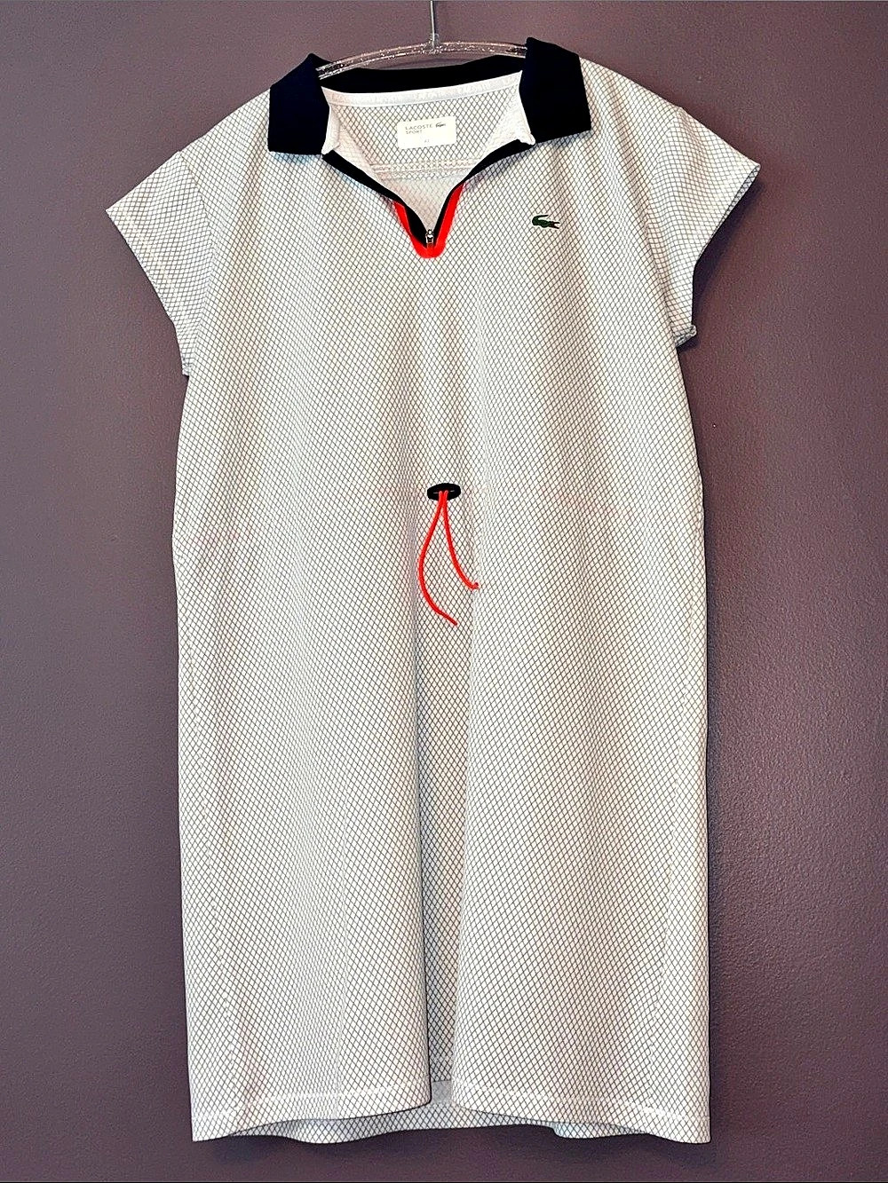 Lacoste Women's Polo Tennis Sport Dress Roland Garros edition White & Blue